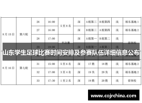 山东学生足球比赛时间安排及参赛队伍详细信息公布